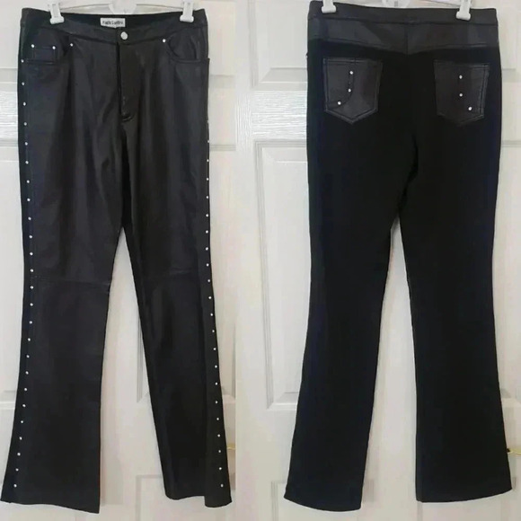 Paolo Santini Leather Rhinestone Pant - Picture 2 of 11